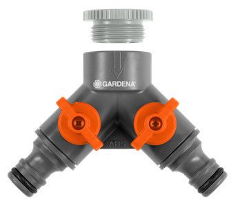 Gardena 2-vägskran med adapter