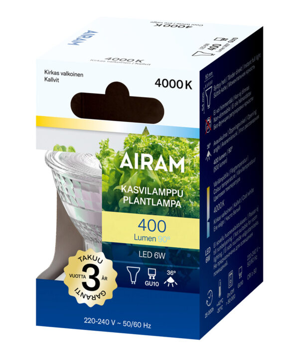 AIRAM PAR16 LED GU10 plantlampa