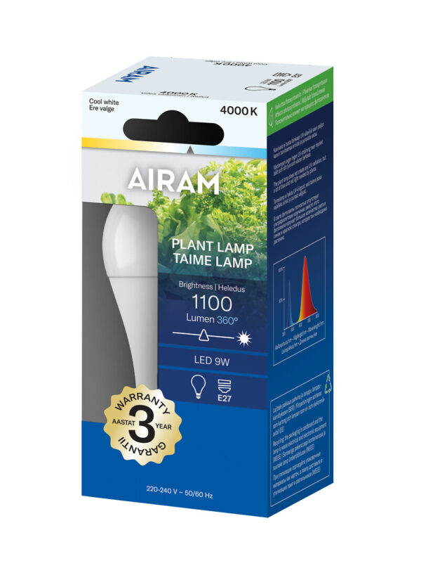 AIRAM LED A60 840 1100lm E27 PLANT OP